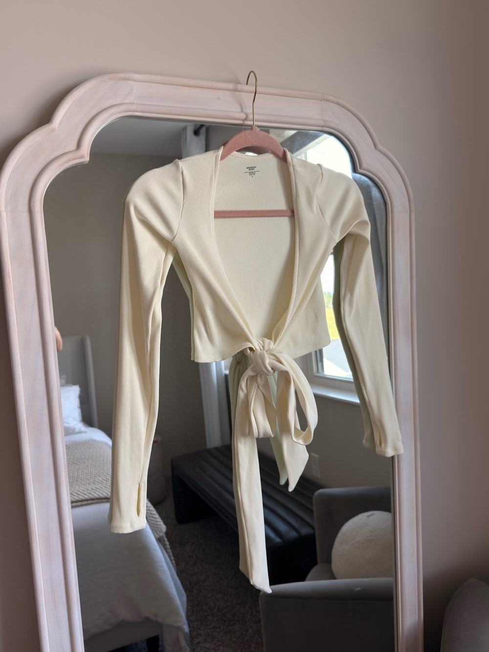 Monday Swimwear Yosemite Top - Ivory Rib Long Sleeve